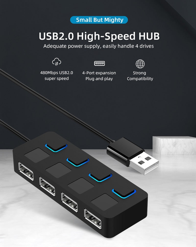 HUB Hub Multi-USB Splitter 4-port Extender - Premium Computer & office from Eretailer365.com - Just $9.80! Shop now at Eretailer365.com