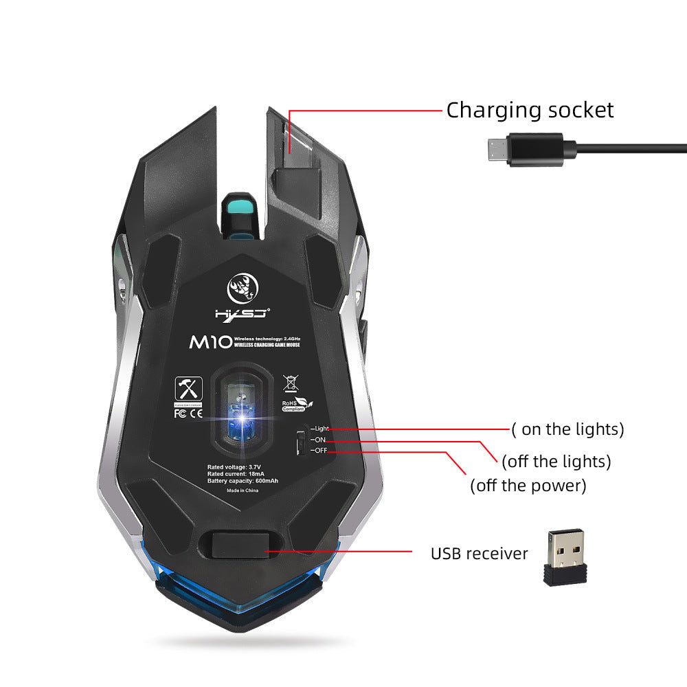 HXSJ new wireless mouse 2.4GPI gaming mouse glowing mouse - Premium Computer & office from Eretailer365.com - Just $22.68! Shop now at Eretailer365.com