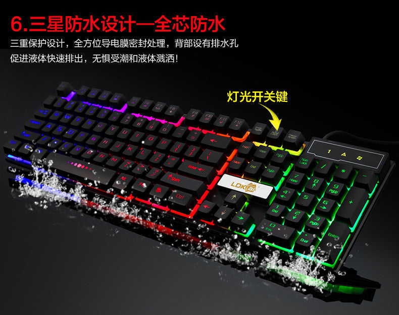 Industry gaming keyboard glowing usb cable gaming keyboard - Premium 0 from Eretailer365.com - Just $13.87! Shop now at Eretailer365.com