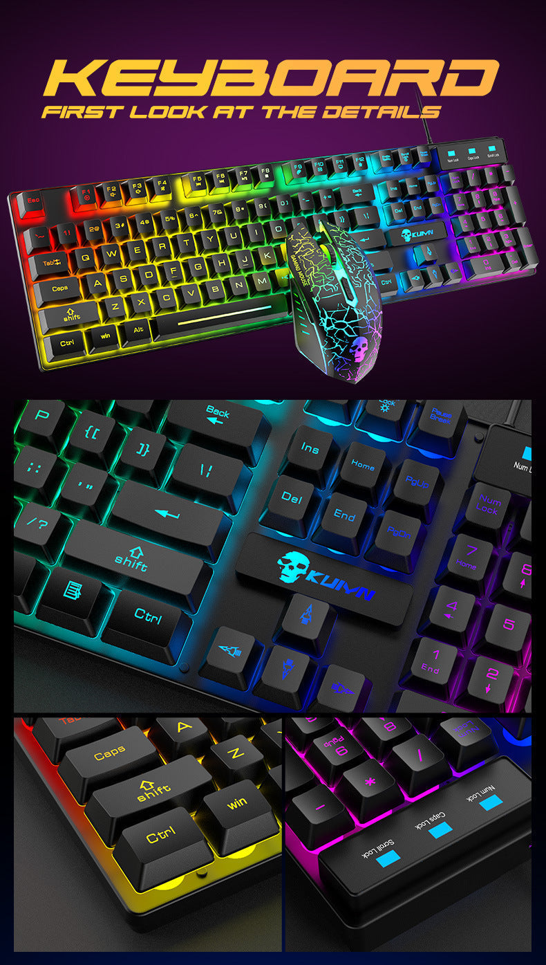 Kuiying T6RGB Luminous Keyboard And Mouse Set - Premium Computer & office from Eretailer365.com - Just $40.00! Shop now at Eretailer365.com