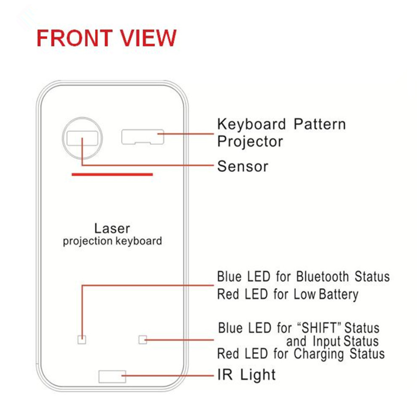 LEING FST Virtual Laser Keyboard Bluetooth Wireless Projector Phone Keyboard For Computer Pad Laptop With Mouse Function - Premium Phones & Accessories from Eretailer365.com - Just $15.80! Shop now at Eretailer365.com