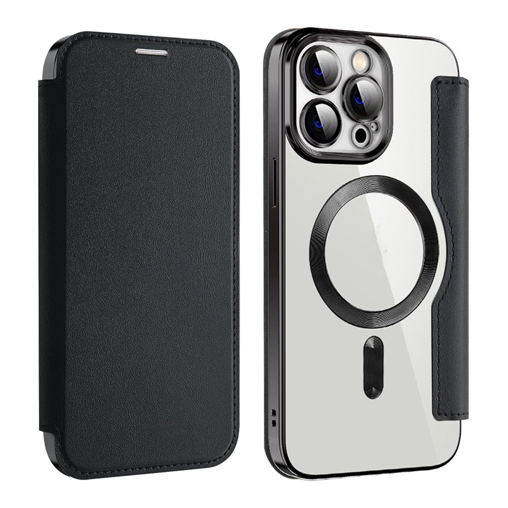 Magnetic Card Wireless Charger Wallet Phone Case - Premium Phones & Accessories from Eretailer365.com - Just $17.40! Shop now at Eretailer365.com