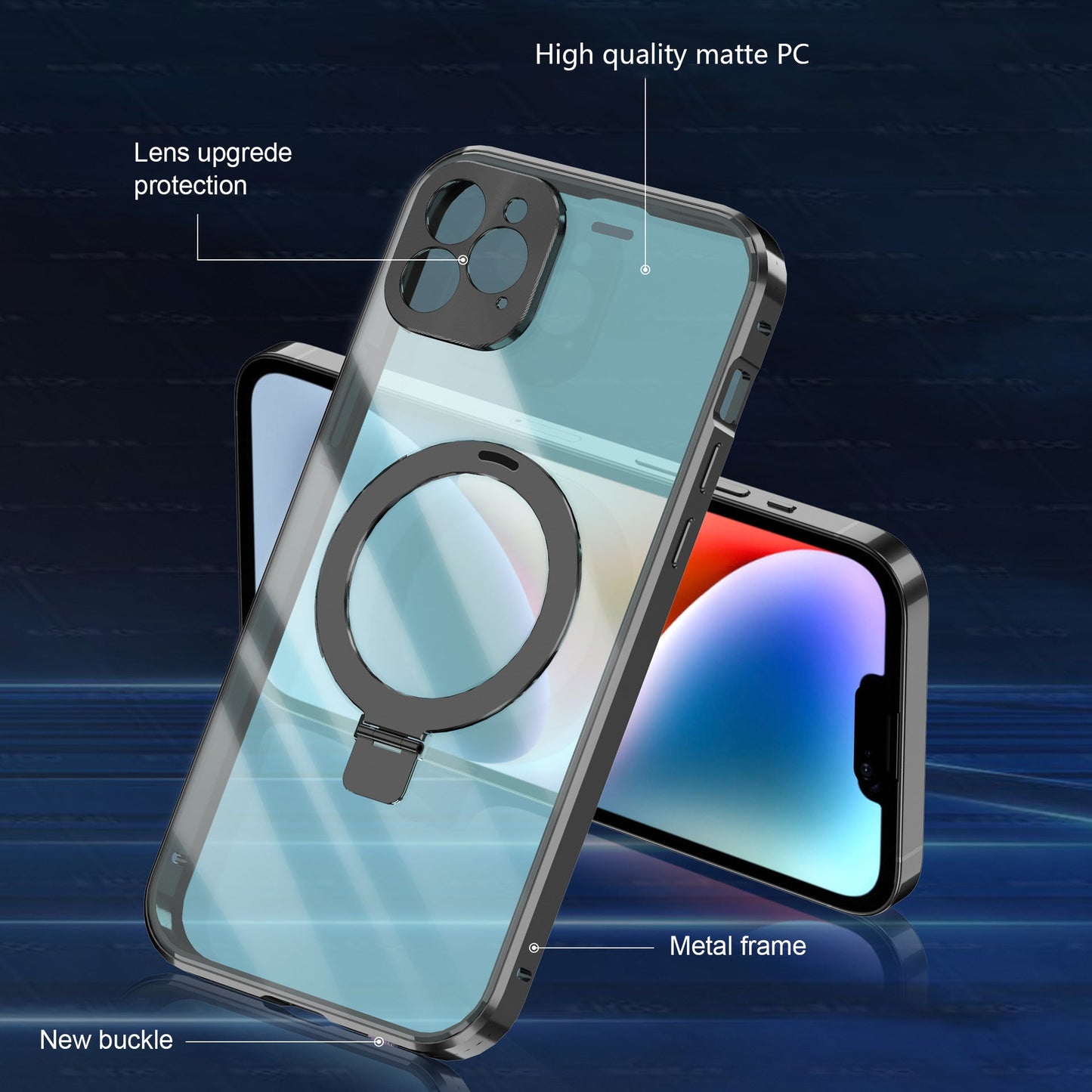 Magnetic Transparent Folding Bracket Phone Case - Premium Phones & Accessories from Eretailer365.com - Just $28.68! Shop now at Eretailer365.com