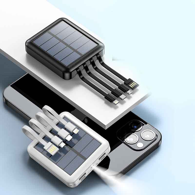 Mini Portable Power Bank With Solar Cable - Premium Toys & Hobbies from Eretailer365.com - Just $21.72! Shop now at Eretailer365.com