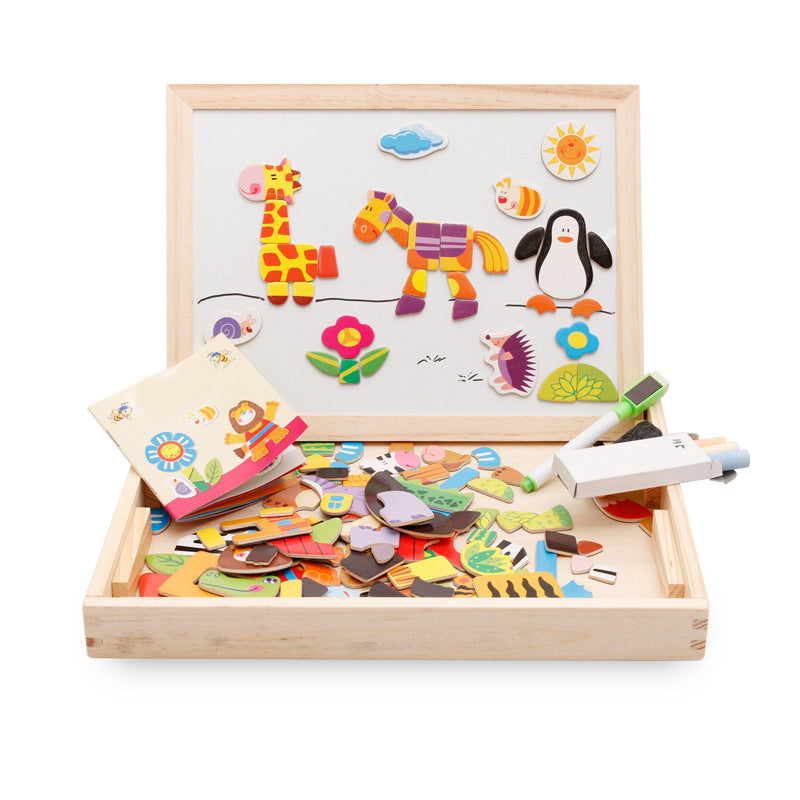 Multifunctional Magnetic Kids Puzzle Drawing Board Educational Toys Learning Wooden Puzzles Toys For Children Gift - Premium Toys & Hobbies from Eretailer365.com - Just $12.80! Shop now at Eretailer365.com