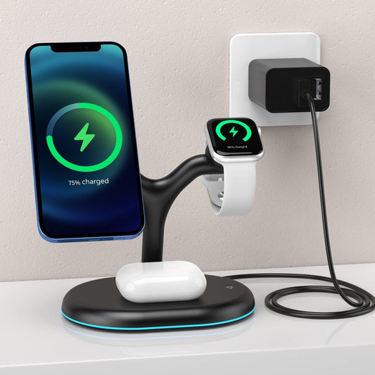 Multifunctional Three-in-one Magnetic Wireless Charger - Premium Toys & Hobbies from Eretailer365.com - Just $53.52! Shop now at Eretailer365.com