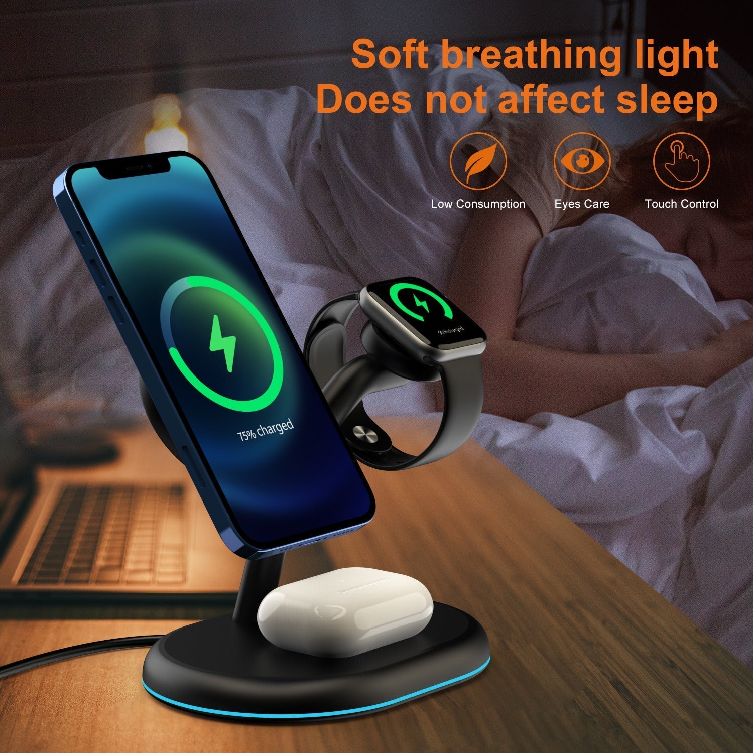 Multifunctional Three-in-one Magnetic Wireless Charger - Premium Toys & Hobbies from Eretailer365.com - Just $53.52! Shop now at Eretailer365.com