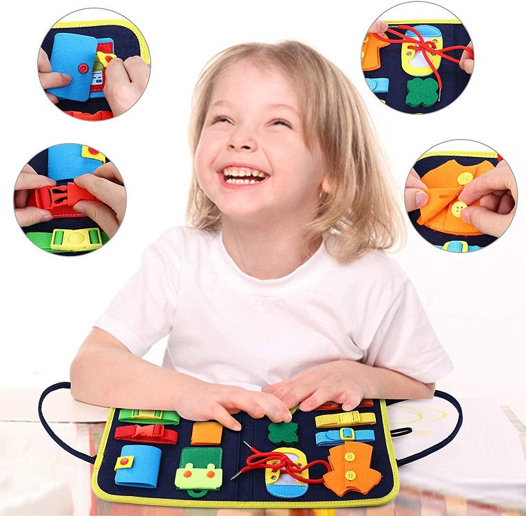 New Busy Book Children's Busy Board Dressing And Buttoning Learning Baby Early Education Preschool Sensory Learning Toy - Premium Toys & Hobbies from Eretailer365.com - Just $3.75! Shop now at Eretailer365.com