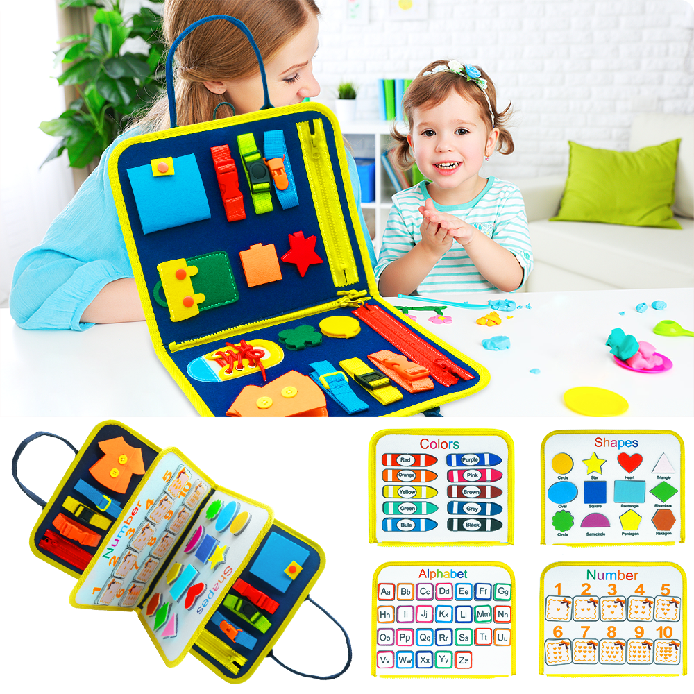 New Busy Book Children's Busy Board Dressing And Buttoning Learning Baby Early Education Preschool Sensory Learning Toy - Premium Toys & Hobbies from Eretailer365.com - Just $3.75! Shop now at Eretailer365.com