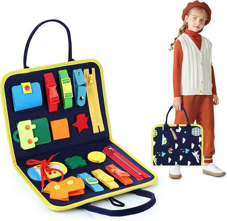 New Busy Book Children's Busy Board Dressing And Buttoning Learning Baby Early Education Preschool Sensory Learning Toy - Premium Toys & Hobbies from Eretailer365.com - Just $3.75! Shop now at Eretailer365.com