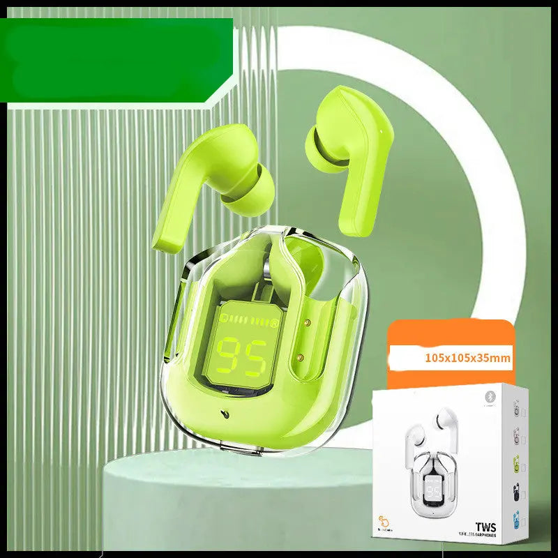 New Mini Transparent Wireless Bluetooth Headset Digital Display ENC Noise Reduction True Wireless Sports Music - Premium Consumer Electronics from Eretailer365.com - Just $32.71! Shop now at Eretailer365.com