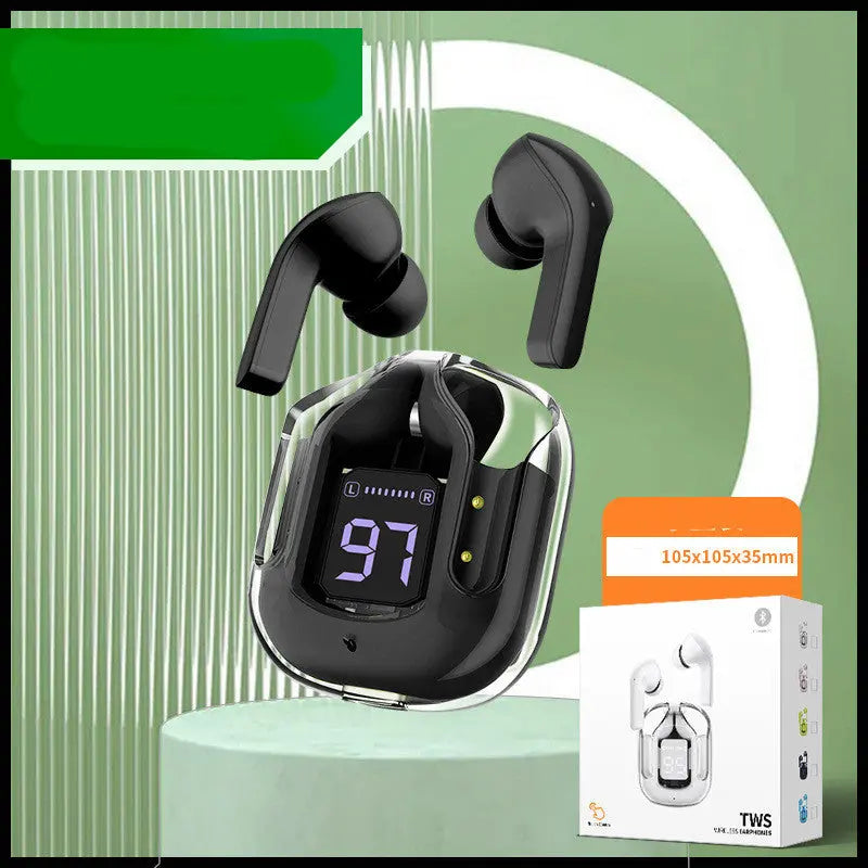 New Mini Transparent Wireless Bluetooth Headset Digital Display ENC Noise Reduction True Wireless Sports Music - Premium Consumer Electronics from Eretailer365.com - Just $32.71! Shop now at Eretailer365.com