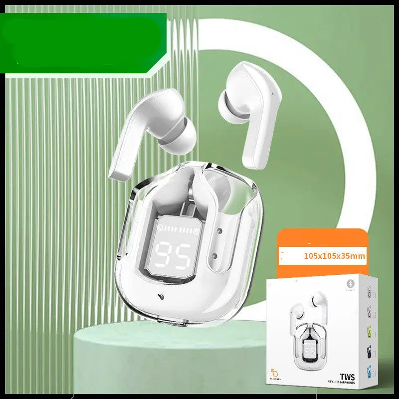 New Mini Transparent Wireless Bluetooth Headset Digital Display ENC Noise Reduction True Wireless Sports Music - Premium Consumer Electronics from Eretailer365.com - Just $32.71! Shop now at Eretailer365.com