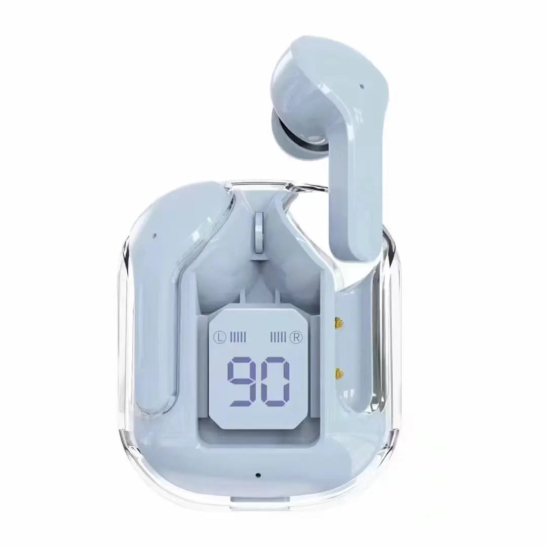 New Mini Transparent Wireless Bluetooth Headset Digital Display ENC Noise Reduction True Wireless Sports Music - Premium Consumer Electronics from Eretailer365.com - Just $32.71! Shop now at Eretailer365.com