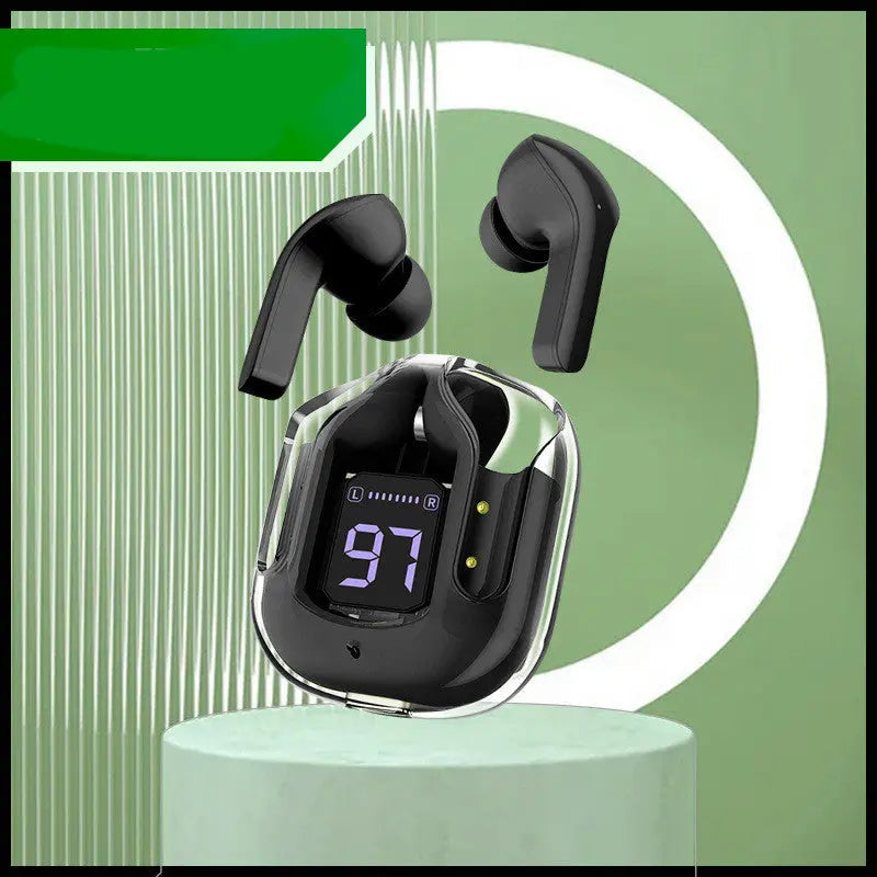 New Mini Transparent Wireless Bluetooth Headset Digital Display ENC Noise Reduction True Wireless Sports Music - Premium Consumer Electronics from Eretailer365.com - Just $32.71! Shop now at Eretailer365.com