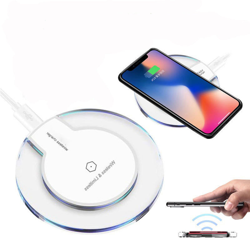 New Wireless Charging Dock Charger Crystal Round Charging Pad With Receiver For A-pple For Sanxing - Premium 0 from Eretailer365.com - Just $7.05! Shop now at Eretailer365.com