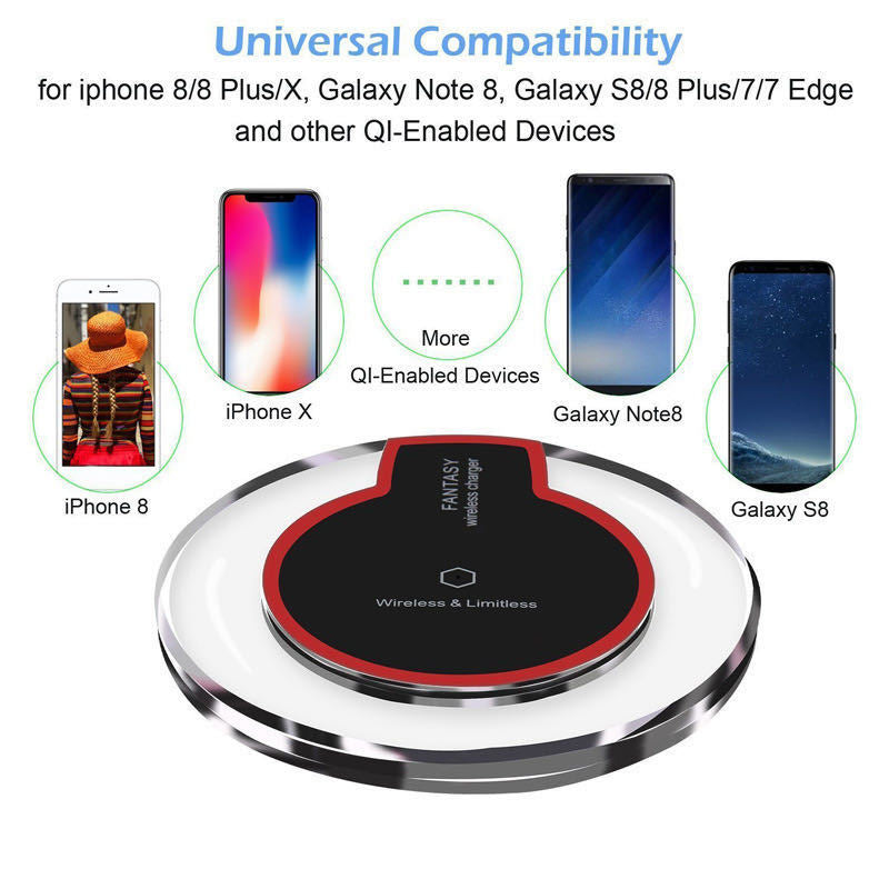 New Wireless Charging Dock Charger Crystal Round Charging Pad With Receiver For A-pple For Sanxing - Premium 0 from Eretailer365.com - Just $7.05! Shop now at Eretailer365.com