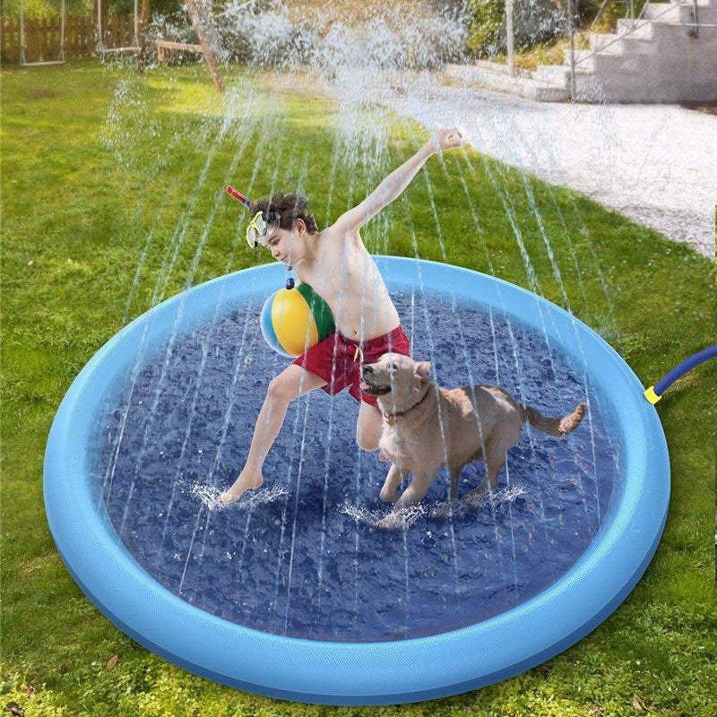 Non-Slip Splash Pad For Kids And Pet Dog Pool Summer Outdoor Water Toys Fun Backyard Fountain Play Mat - Premium Toys & Hobbies from Eretailer365.com - Just $7.82! Shop now at Eretailer365.com