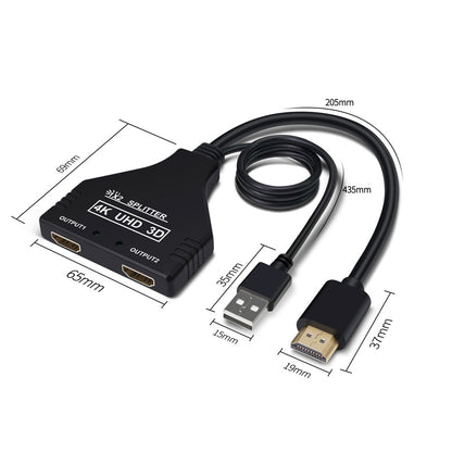 One Divided Into Two HDMI Distributor With USB Power Supply - Premium Consumer Electronics from Eretailer365.com - Just $16.60! Shop now at Eretailer365.com