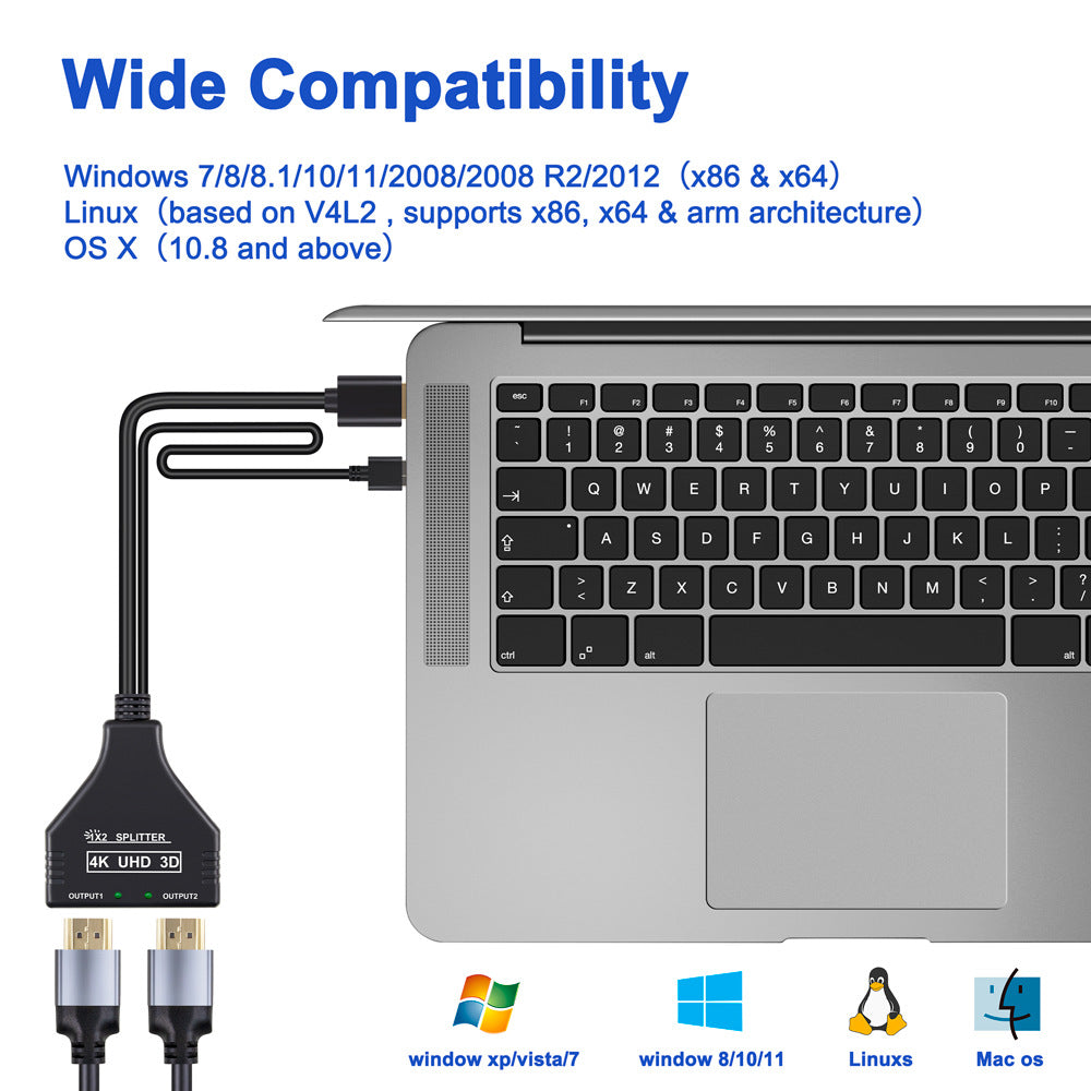 One Divided Into Two HDMI Distributor With USB Power Supply - Premium Consumer Electronics from Eretailer365.com - Just $16.60! Shop now at Eretailer365.com