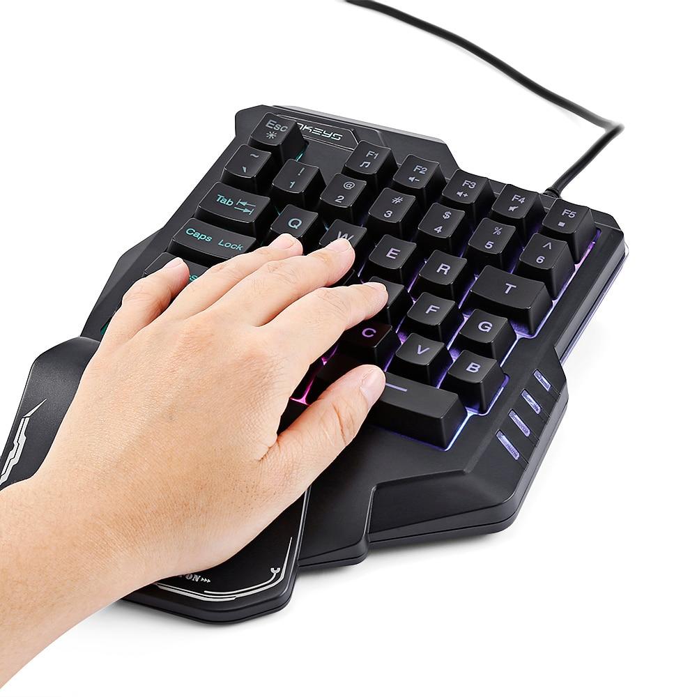 One-Handed Mechanical Gaming Keyboard RGB Backlit Portable Mini Gaming Keypad Game Controller - Premium Computer & office from Eretailer365.com - Just $26.68! Shop now at Eretailer365.com