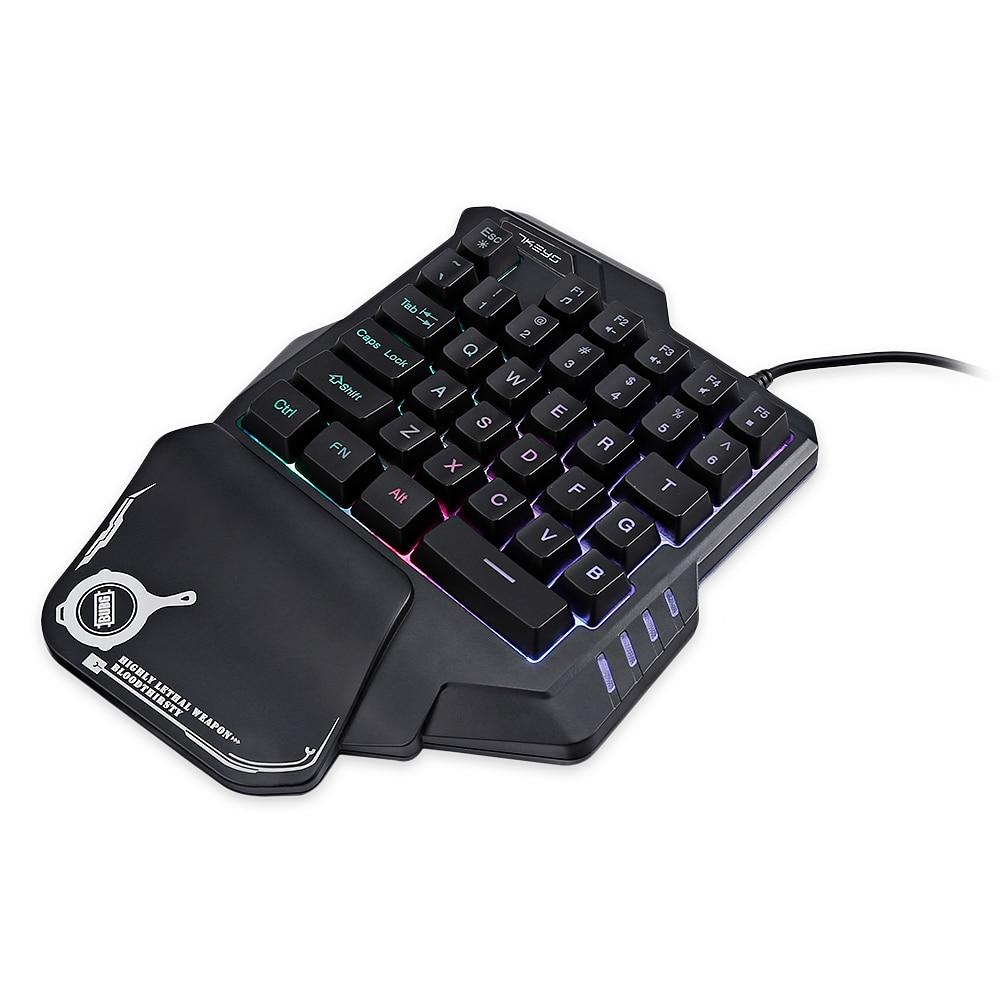 One-Handed Mechanical Gaming Keyboard RGB Backlit Portable Mini Gaming Keypad Game Controller - Premium Computer & office from Eretailer365.com - Just $26.68! Shop now at Eretailer365.com