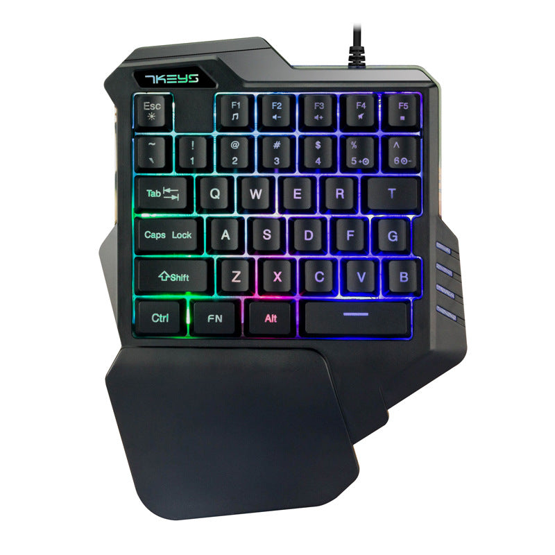 One-Handed Mechanical Gaming Keyboard RGB Backlit Portable Mini Gaming Keypad Game Controller - Premium Computer & office from Eretailer365.com - Just $26.68! Shop now at Eretailer365.com