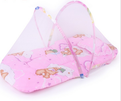 Portable Foldable Baby Kids Infant Bed Dot Zipper Mosquito Net Tent Sleeping Cushion - Premium Toys & Hobbies from Eretailer365.com - Just $13.20! Shop now at Eretailer365.com