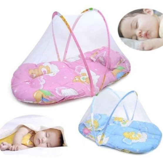 Portable Foldable Baby Kids Infant Bed Dot Zipper Mosquito Net Tent Sleeping Cushion - Premium Toys & Hobbies from Eretailer365.com - Just $13.20! Shop now at Eretailer365.com