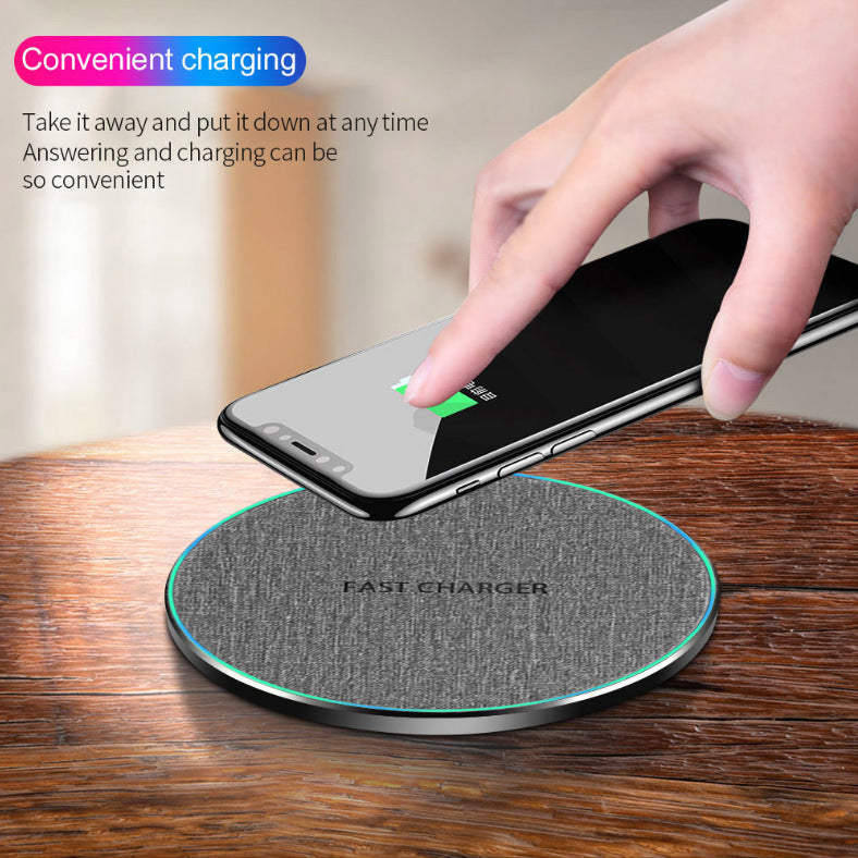 Qi Standard Ultra-Thin Fabric Aluminum Alloy Fast Charge Wireless Charger 15W Fast Charge Fast Charger Disc Wireless Charger - Premium 0 from Eretailer365.com - Just $26.92! Shop now at Eretailer365.com