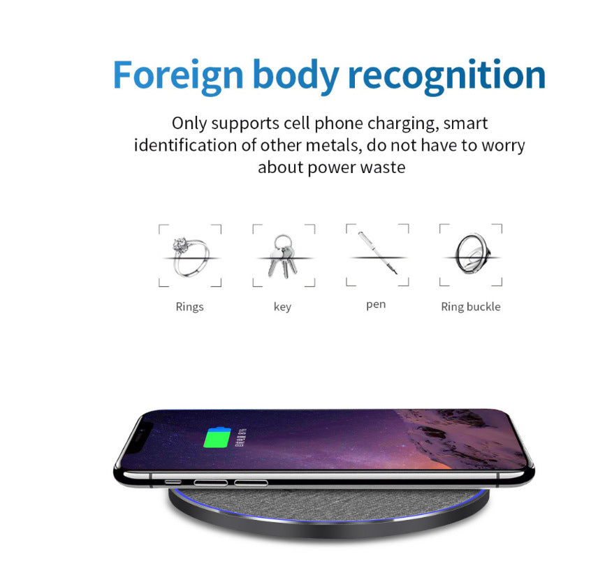 Qi Standard Ultra-Thin Fabric Aluminum Alloy Fast Charge Wireless Charger 15W Fast Charge Fast Charger Disc Wireless Charger - Premium 0 from Eretailer365.com - Just $26.92! Shop now at Eretailer365.com