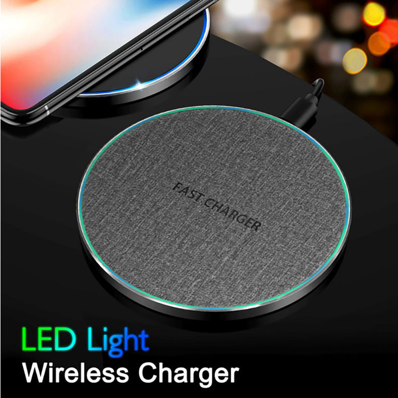 Qi Standard Ultra-Thin Fabric Aluminum Alloy Fast Charge Wireless Charger 15W Fast Charge Fast Charger Disc Wireless Charger - Premium 0 from Eretailer365.com - Just $26.92! Shop now at Eretailer365.com