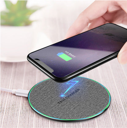 Qi Standard Ultra-Thin Fabric Aluminum Alloy Fast Charge Wireless Charger 15W Fast Charge Fast Charger Disc Wireless Charger - Premium 0 from Eretailer365.com - Just $26.92! Shop now at Eretailer365.com