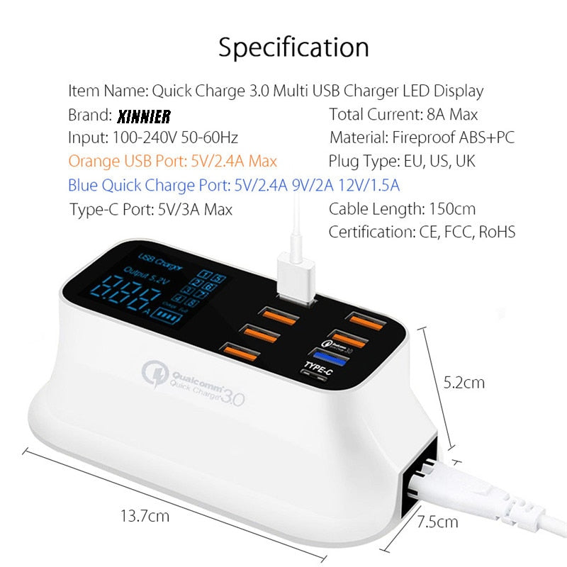 Quick Charge 3.0 /  Ordinary Smart USB Charger Station - Premium Phones & Accessories from Eretailer365.com - Just $51.20! Shop now at Eretailer365.com