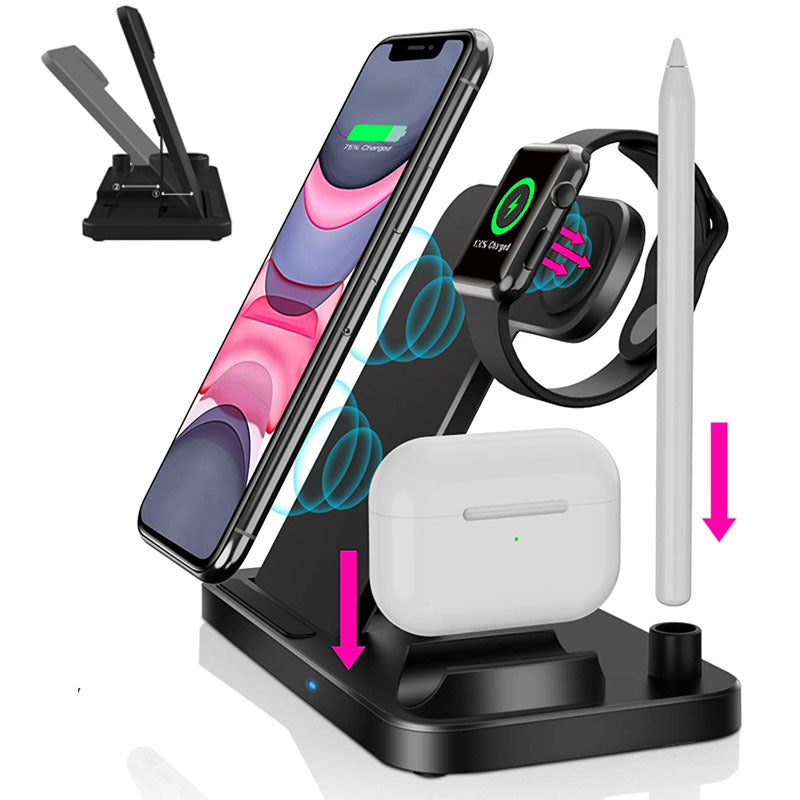 Quick-charge 15w Folding 4-in-1 Wireless Charger - Premium Toys & Hobbies from Eretailer365.com - Just $41.56! Shop now at Eretailer365.com