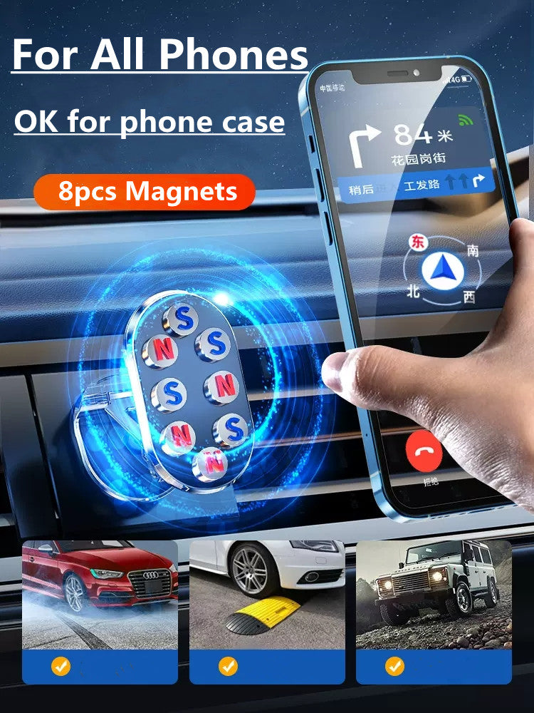 Rotate Metal Magnetic Car Phone Holder Foldable Universal Mobile Phone Stand Air Vent Magnet Mount GPS Support - Premium Phones & Accessories from Eretailer365.com - Just $6.72! Shop now at Eretailer365.com