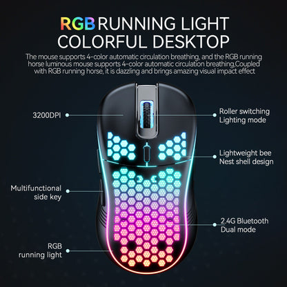 SA-1 Dual Mode Honeycomb Shell RGB Wireless Bluetooth Computer Gaming Mouse - Premium Computer & office from Eretailer365.com - Just $28.16! Shop now at Eretailer365.com