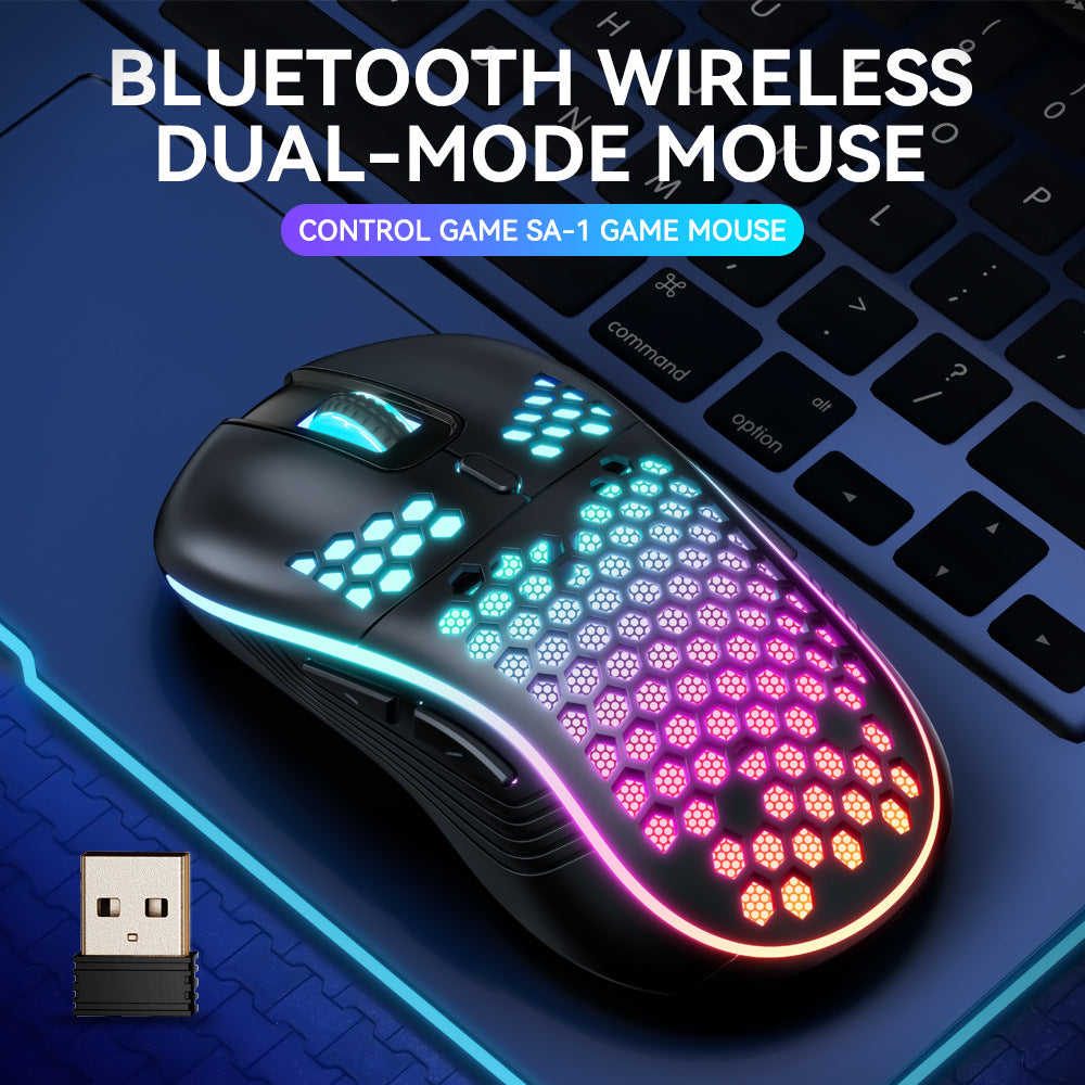 SA-1 Dual Mode Honeycomb Shell RGB Wireless Bluetooth Computer Gaming Mouse - Premium Computer & office from Eretailer365.com - Just $28.16! Shop now at Eretailer365.com