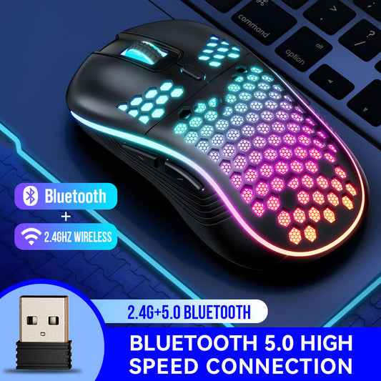 SA-1 Dual Mode Honeycomb Shell RGB Wireless Bluetooth Computer Gaming Mouse - Premium Computer & office from Eretailer365.com - Just $28.16! Shop now at Eretailer365.com