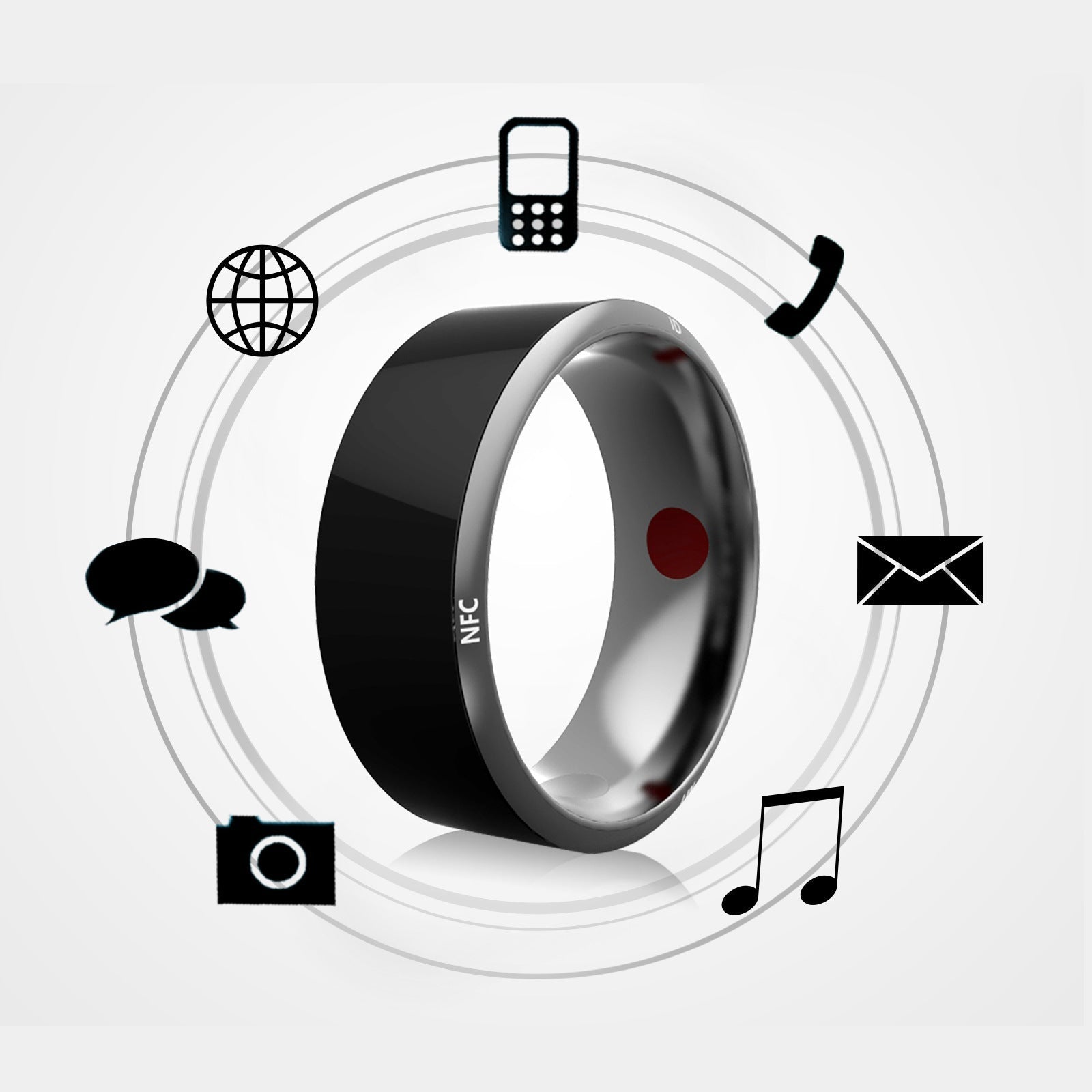 Smart Ring Wearable Device Multifunctional Black High-tech - Premium 0 from Eretailer365.com - Just $44.68! Shop now at Eretailer365.com