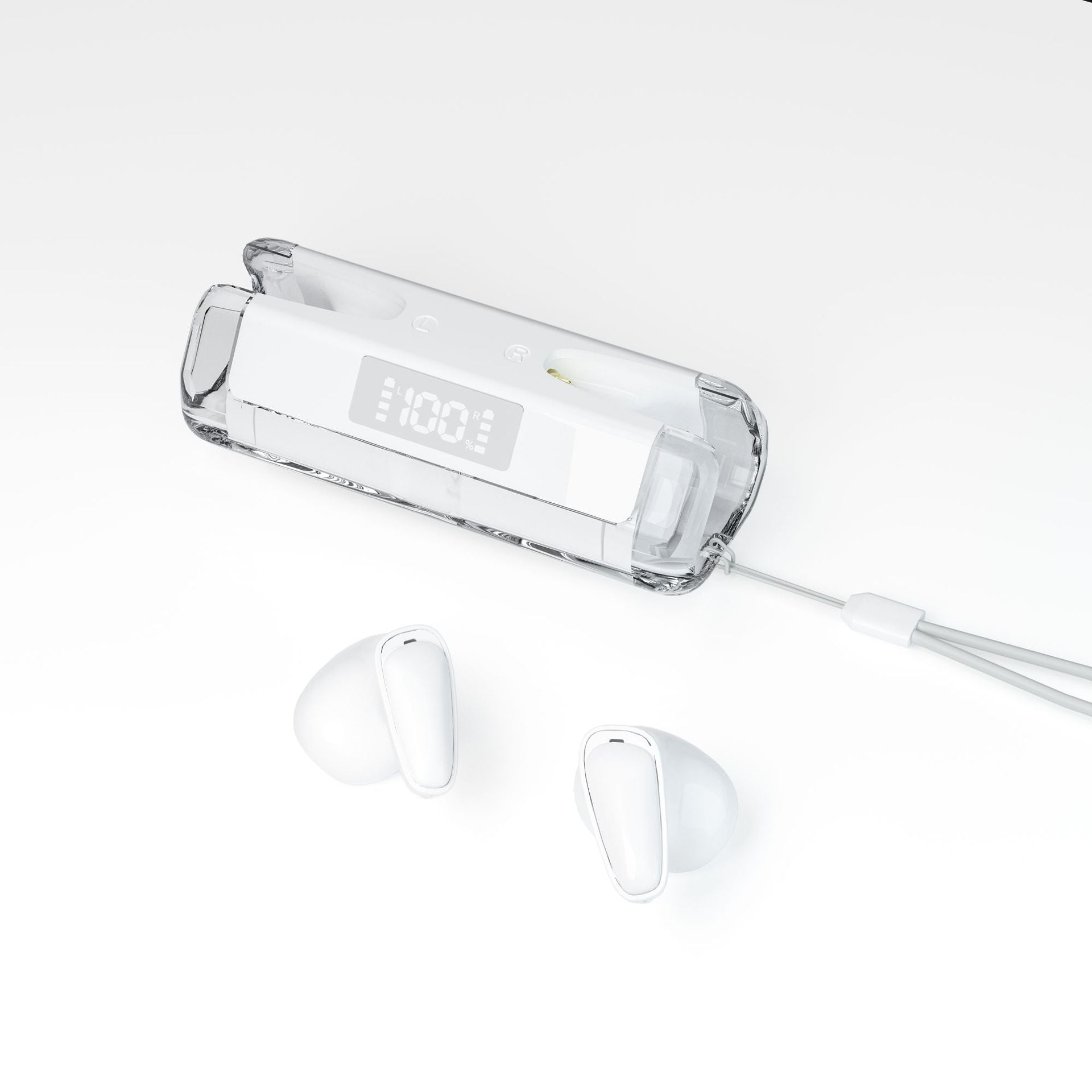 Sports Earphone Cellphone Universal Low Latency In-ear Digital Display Translucent Bluetooth Headset - Premium Consumer Electronics from Eretailer365.com - Just $30.96! Shop now at Eretailer365.com