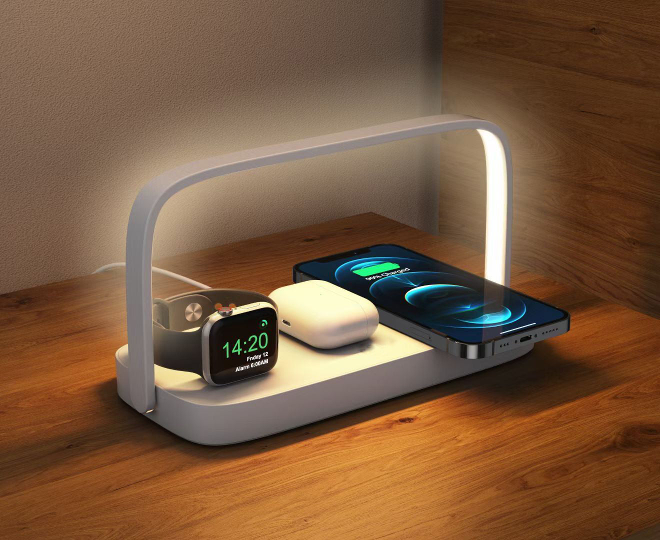 Three-in-one Mobile Phone Wireless Charger Small Night Lamp - Premium Phones & Accessories from Eretailer365.com - Just $54.48! Shop now at Eretailer365.com