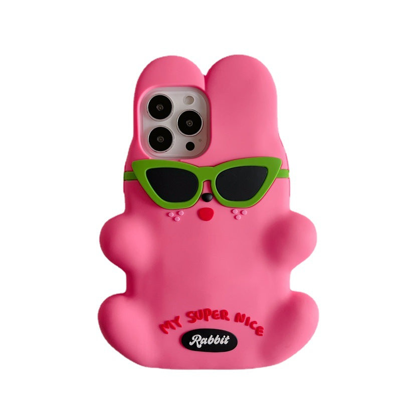 Trendy Cool Rose Three-dimensional Sunglasses Rabbit Phone Case - Premium Phones & Accessories from Eretailer365.com - Just $9.88! Shop now at Eretailer365.com