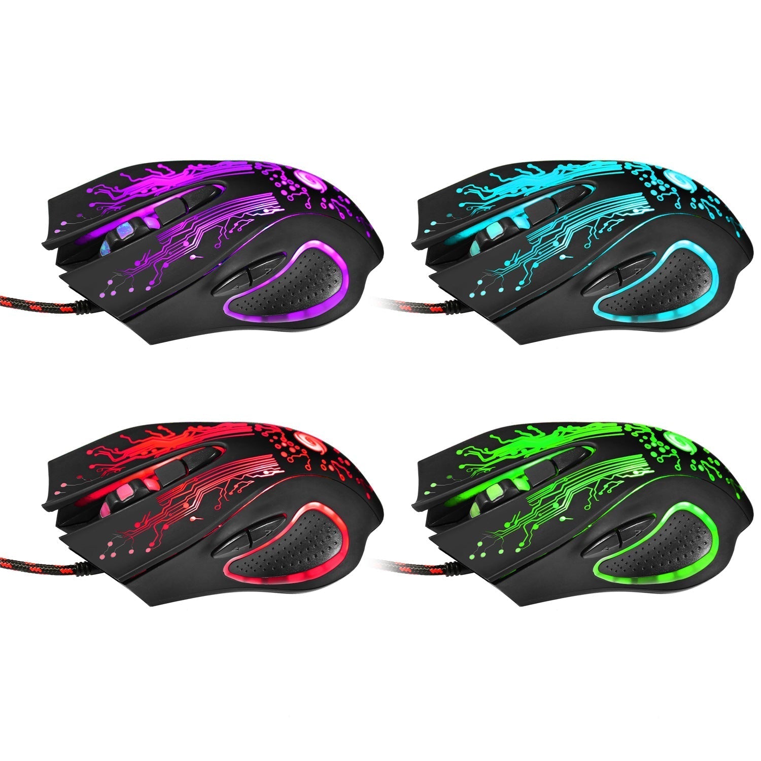 USB Wired Gaming Mouse 5500DPI Adjustable 7 Buttons LED Backlit Professional Gamer Mice Ergonomic Computer Mouse for PC Laptop - Premium Consumer Electronics from Eretailer365.com - Just $10.64! Shop now at Eretailer365.com