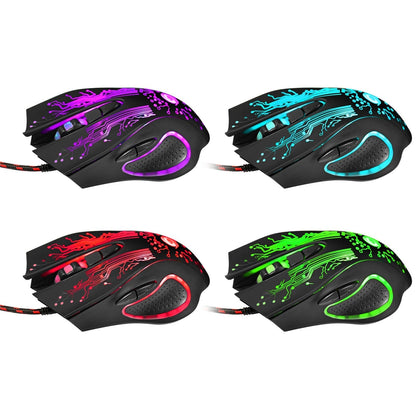 USB Wired Gaming Mouse 5500DPI Adjustable 7 Buttons LED Backlit Professional Gamer Mice Ergonomic Computer Mouse for PC Laptop - Premium Consumer Electronics from Eretailer365.com - Just $10.64! Shop now at Eretailer365.com