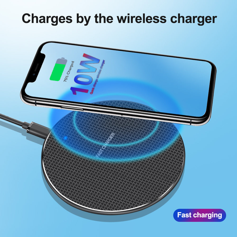 Ultra-thin round wireless charging fast charging base - Premium Toys & Hobbies from Eretailer365.com - Just $6.96! Shop now at Eretailer365.com