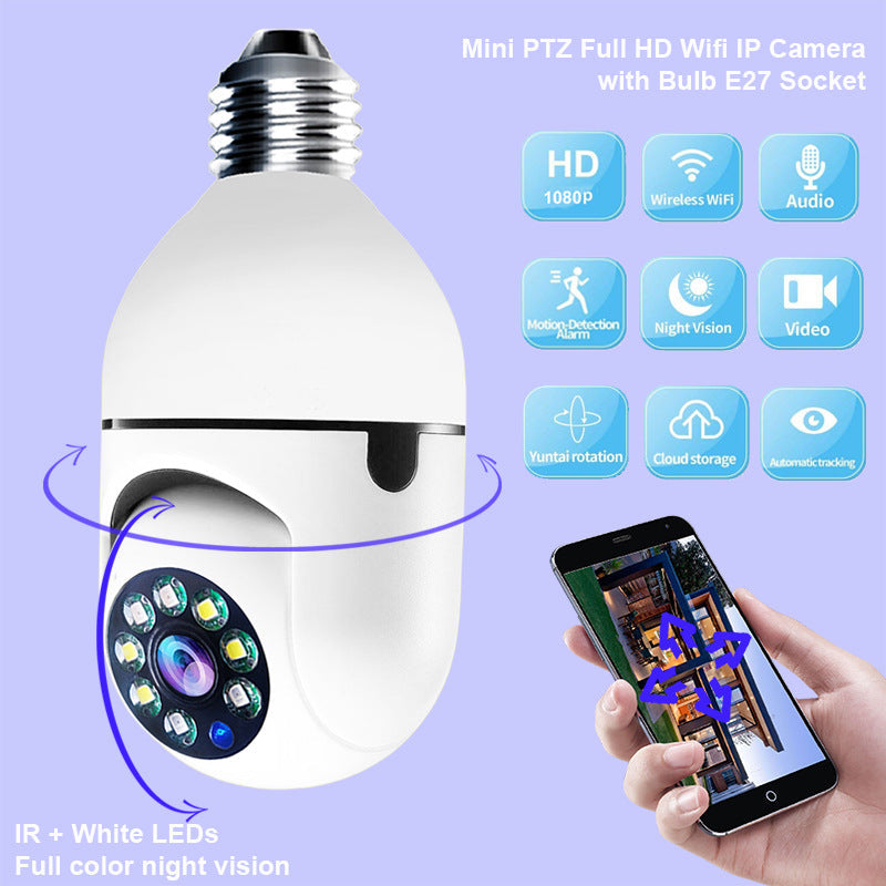 WiFi CAMERA 1080P Bulb 4X Zoom Camera E27 Home 5GWiFi Alarm Monitor - Premium 0 from Eretailer365.com - Just $5.71! Shop now at Eretailer365.com