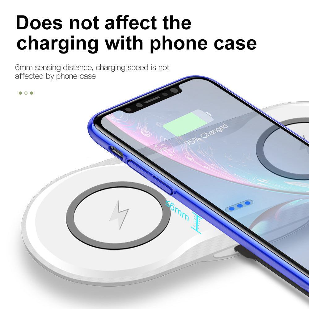 Wireless Charger Dual Mobile Phone Charger - Premium Phones & Accessories from Eretailer365.com - Just $25.60! Shop now at Eretailer365.com