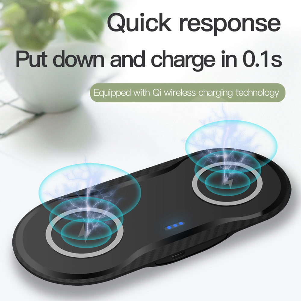 Wireless Charger Dual Mobile Phone Charger - Premium Phones & Accessories from Eretailer365.com - Just $25.60! Shop now at Eretailer365.com