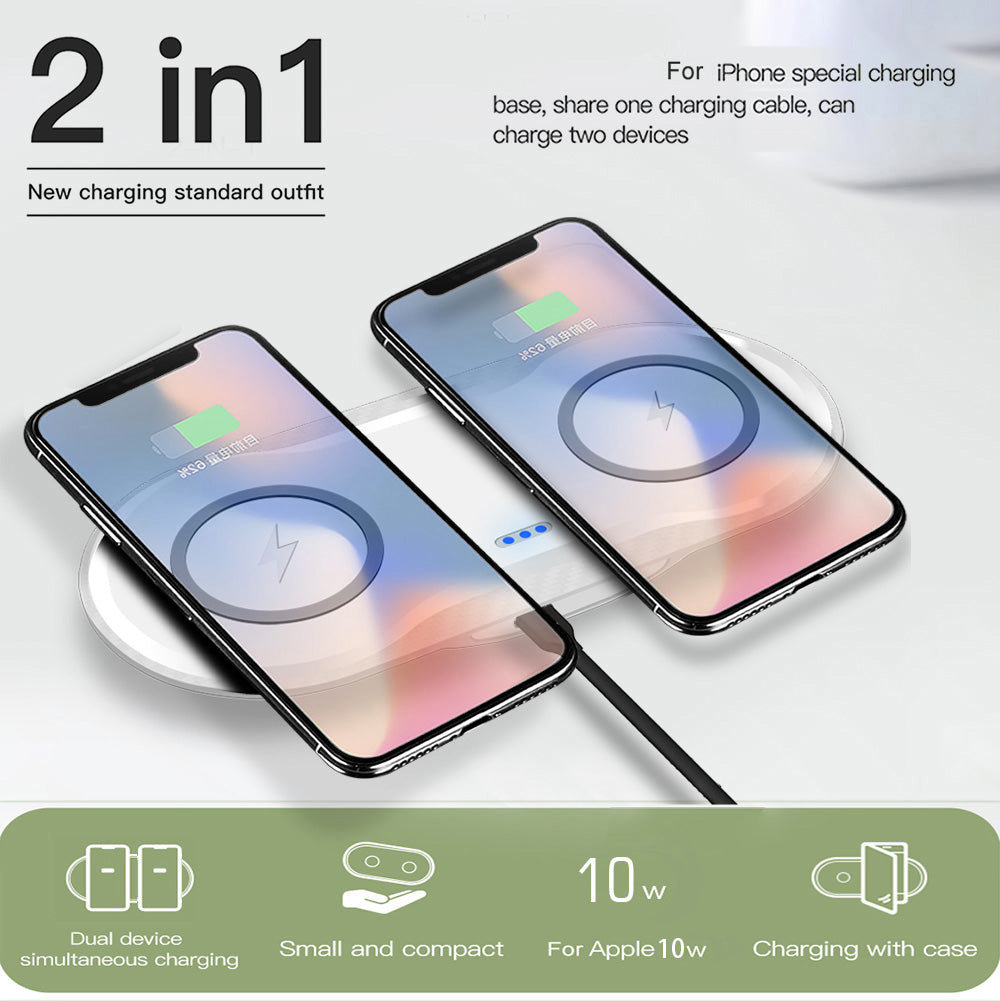 Wireless Charger Dual Mobile Phone Charger - Premium Phones & Accessories from Eretailer365.com - Just $25.60! Shop now at Eretailer365.com